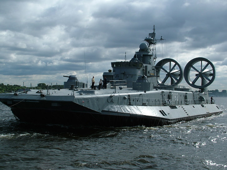 morze, Rosja, poduszkowiec, klasa Zubr, Mordovia, LCAC, rosyjska marynarka wojenna, Tapety HD