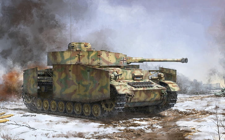 art, tank, WW II, Pz.Kpfw.IV Ausf.G MidLate, Sfondo HD