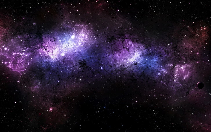 via láctea, espaço, arte espacial, estrelas, nebulosa, galáxia, tornar, planeta, HD papel de parede
