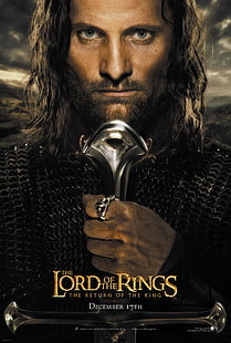 영화 반지의 제왕 aragorn viggo mortensen 영화 포스터 포스터 왕의 귀환 엔터테인먼트 영화 HD 아트, 영화, 반지의 제왕, HD 배경 화면 HD wallpaper