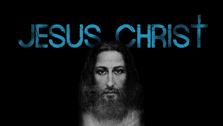 Jesus Christ, face, black, Shroud, cross, artwork, religious, HD wallpaper