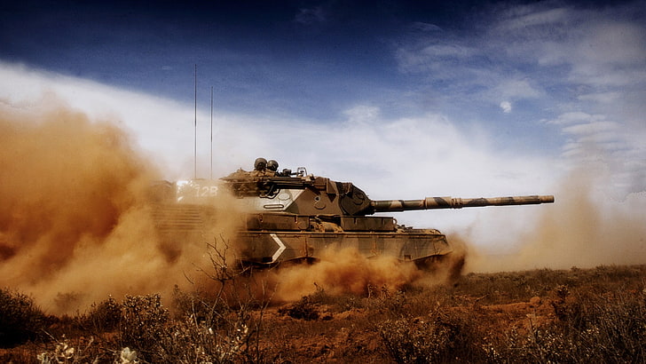 brun stridsvagn, armé, tank, militär, fordon, HD tapet