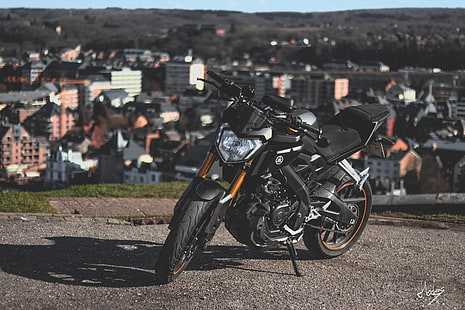 Yamaha, motocicleta, profundidad de campo, Fondo de pantalla HD HD wallpaper