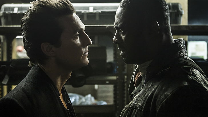 photo of two men facing each other movie scene, The Dark Tower, Matthew McConaughey, Idris Elba, best movies, HD wallpaper