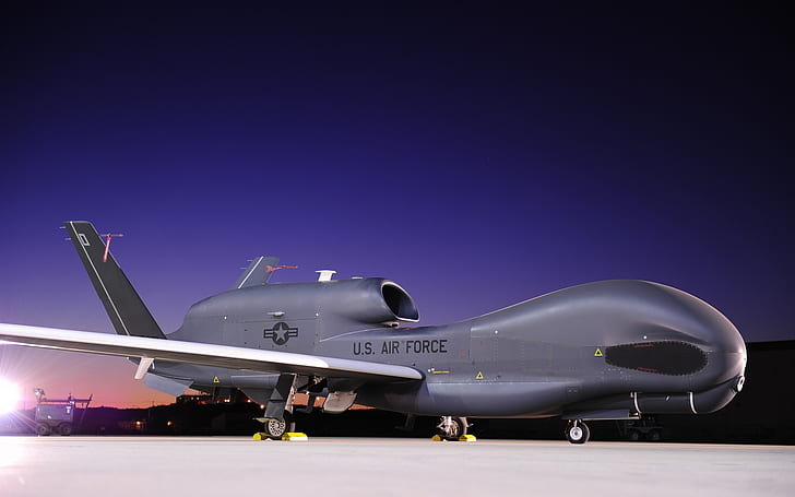 Northrop Grummans RQ-4, UAV, aeródromo, HD papel de parede