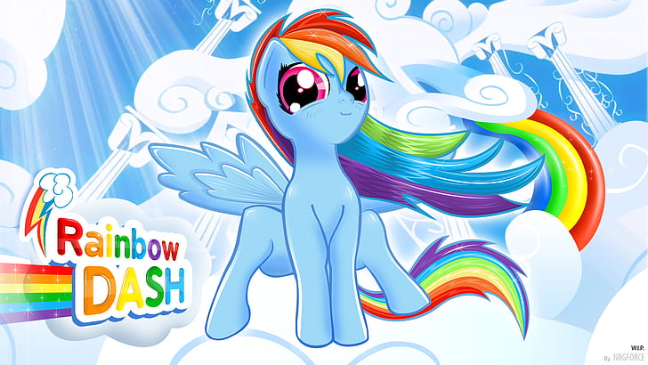 My Little Pony Rainbow Dash Cutie Mark HD, my little pony rainbow dash illustration, cartoon/comic, little, rainbow, my, pony, dash, mark, cutie, HD wallpaper
