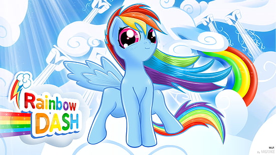 My Little Pony Rainbow Dash Cutie Mark HD, my little pony rainbow dash illustration, cartoon / comic, little, rainbow, my, pony, dash, mark, cutie, HD tapet HD wallpaper