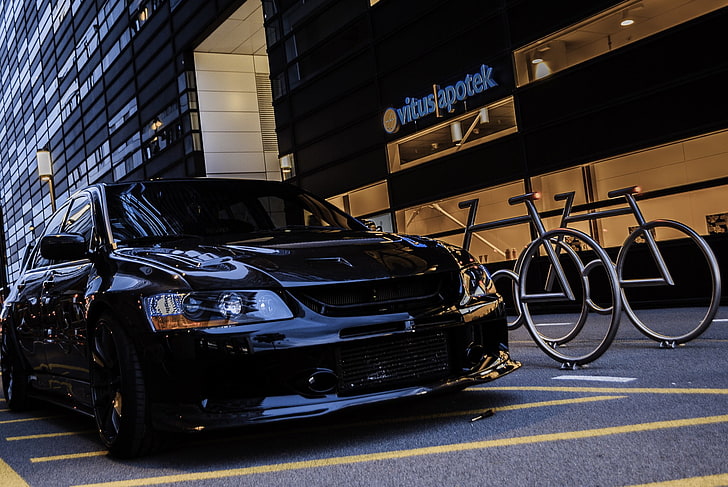 car, Oslo, Mitsubishi Lancer, HD wallpaper