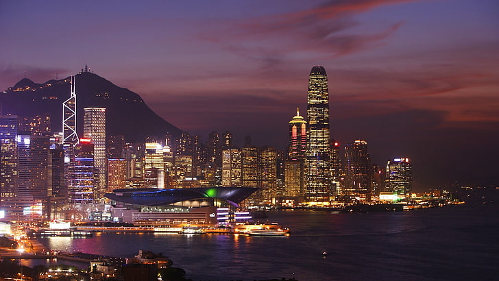 edifici marroni, paesaggio urbano, città, Hong Kong, Cina, Sfondo HD