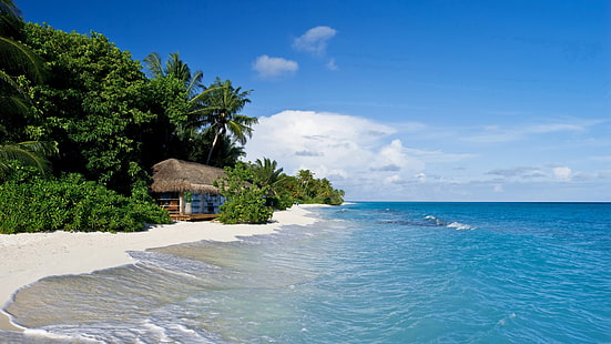 Kuramathi, Малдиви, тропически, океан, плаж, Kuramathi, Малдиви, тропически, океан, плаж, красива природа, красива природа, морски бряг с океан, kuramathi, малдиви, тропически, океан, плаж, HD тапет HD wallpaper