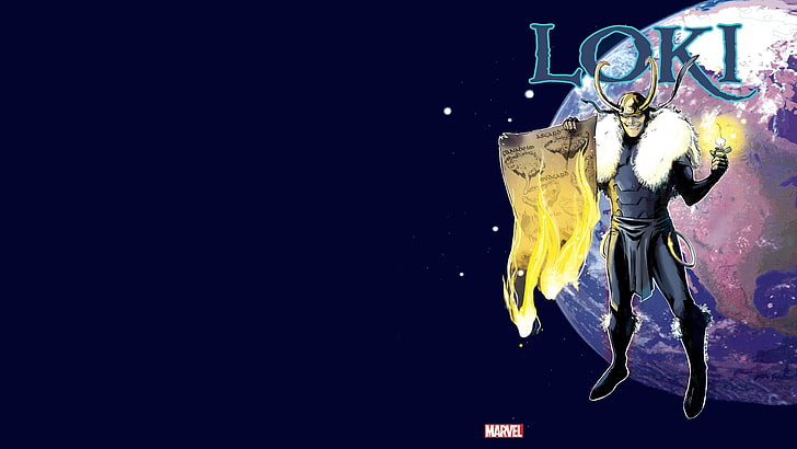 Ilustração animada de Loki, Marvel Comics, Loki, HD papel de parede