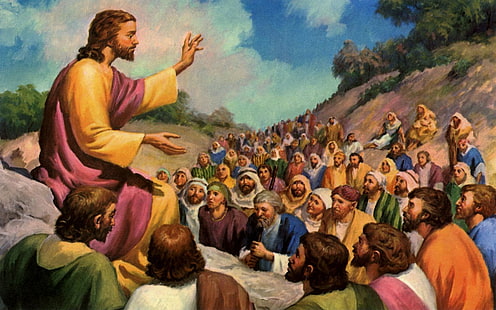 Христос Иисус учил людей Люди Другое HD Искусство, люди, Иисус, Христос, учил, HD обои HD wallpaper