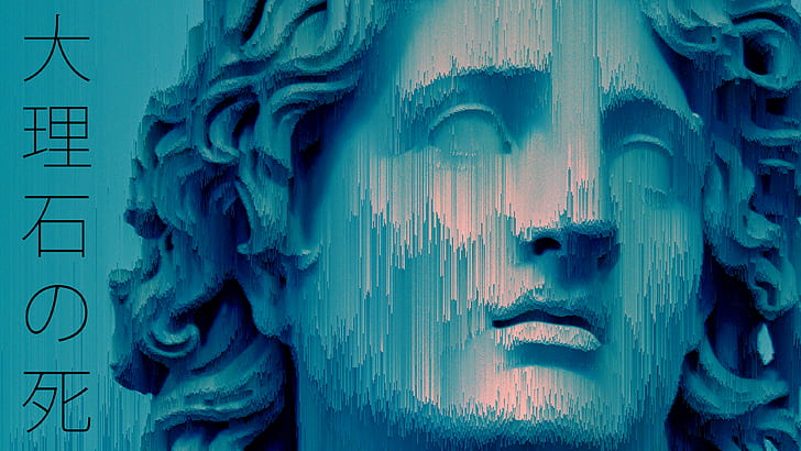 Glitch Art, Statue, Dampfwelle, HD-Hintergrundbild