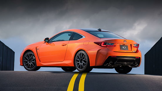 Lexus RC F 2015, รถเก๋งเล็กซัสสีส้ม, รถยนต์, เล็กซัส, 2015, วอลล์เปเปอร์ HD HD wallpaper