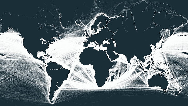 world map, map, continents, shipping, HD wallpaper