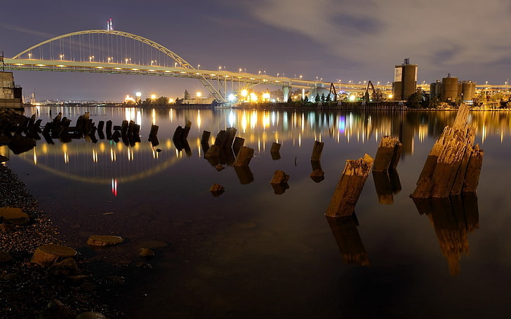 สะพานสายสีขาวเมืองแม่น้ำสะพานไฟภูมิทัศน์, วอลล์เปเปอร์ HD