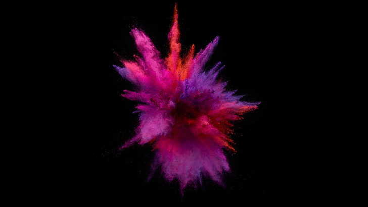 pink explosion, violet, purple, darkness, explosion, magenta, HD wallpaper