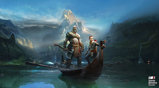 God of War, God of War (2018), god of war 4, วิดีโอเกม, Kratos, Atreus, วอลล์เปเปอร์ HD HD wallpaper