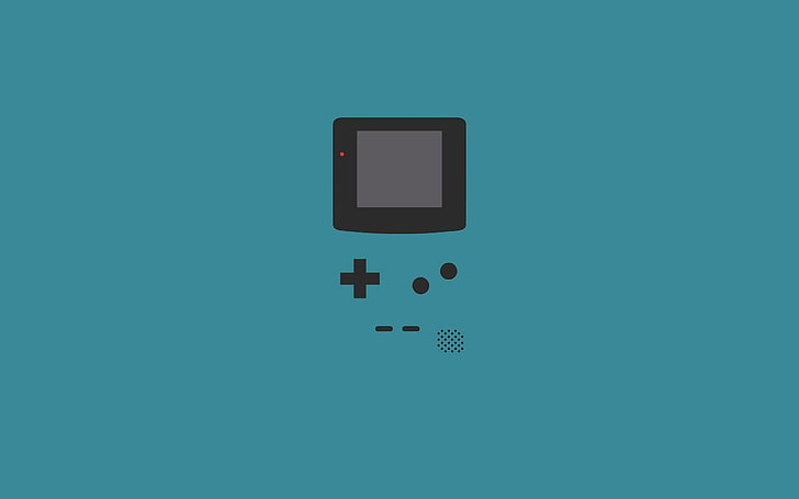 verde acqua e nero console di gioco portatile illustrazione, minimalismo, Sfondo HD