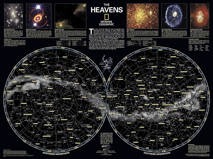 The Heavens carta da parati digitale, mappa, infografica, spazio, Sfondo HD