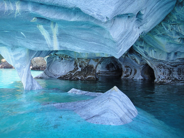 Ice Cave Water HD, nature, water, ice, cave, HD wallpaper