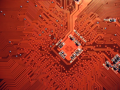 red circuit board, hardware, circuit boards, PCB, HD wallpaper HD wallpaper
