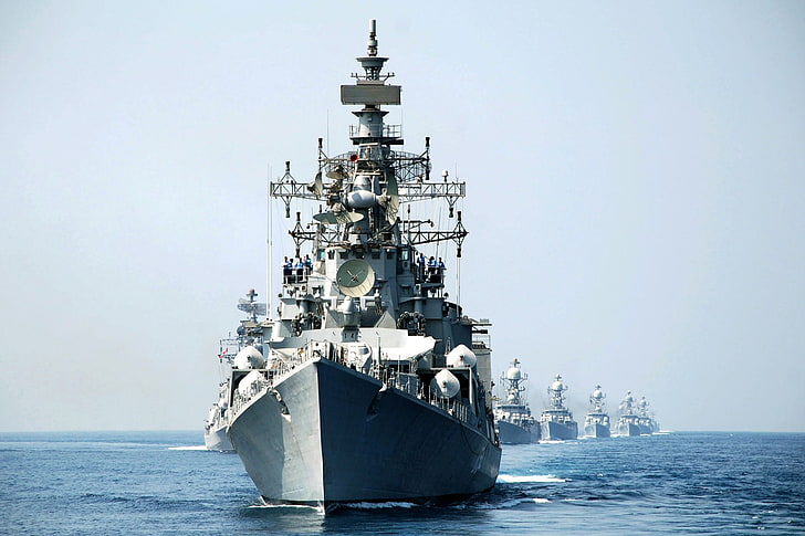 nave da guerra, blu marino indiano, Sfondo HD