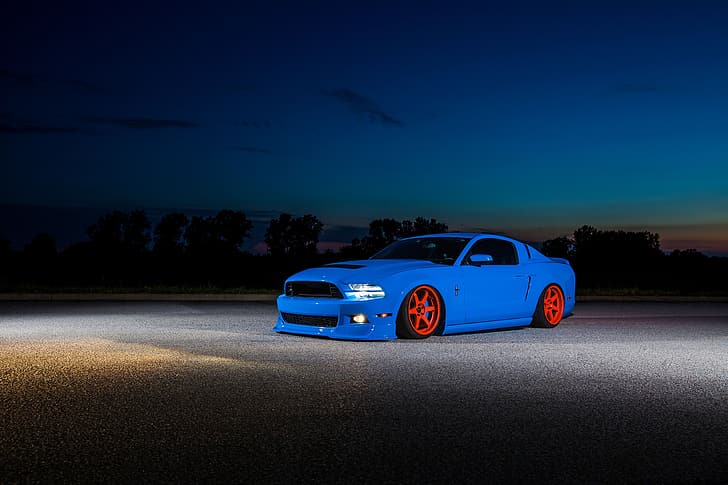 Mustang, Ford, Shelby, Blau, HD-Hintergrundbild