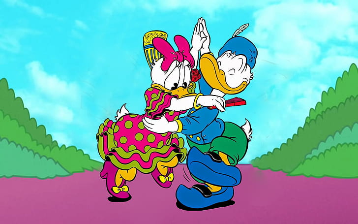 Daisy And Donald Duck Dancing Romantic Couple Hd Wallpaper 2560×1600, HD wallpaper