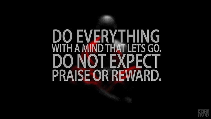 do everything with a mind that lets go. text overlay, quote, knowledge, black, red, HD wallpaper