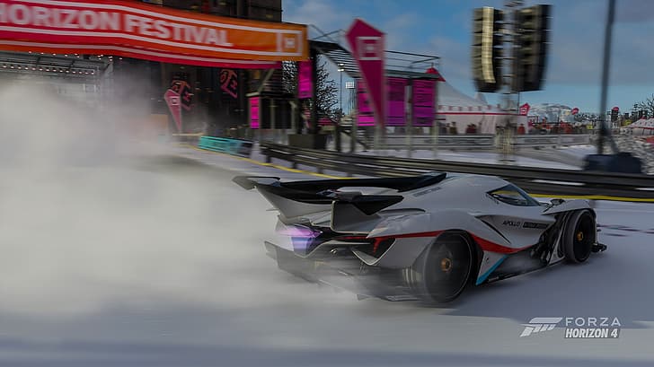 자동차, Forza, Forza Games, Forza Horizon 4, 눈, 흰색 자동차, 비디오 게임, Apollo, 스포츠, Sport Edition, 경주, 경주 용 자동차, HD 배경 화면