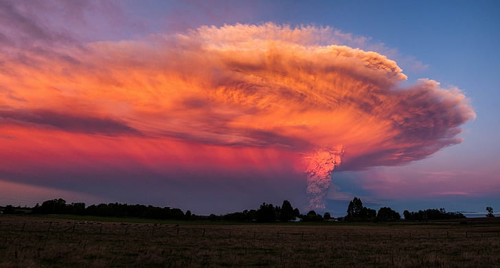 naturaleza, paisaje, fotografía, erupción, volcán, puesta de sol, Chile, Fondo de pantalla HD