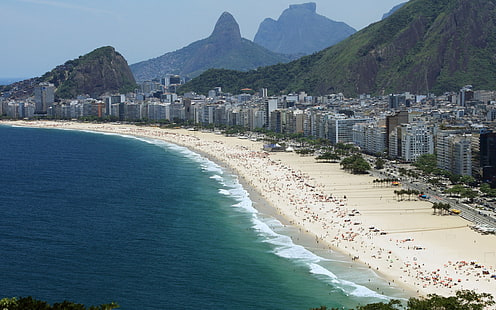 Rio De Janeiro’nun Copacabana Plajı 2560 × 1600, HD masaüstü duvar kağıdı HD wallpaper