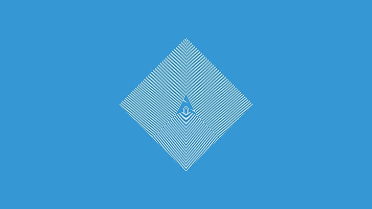 caja con etiqueta blanca y azul, Archlinux, Linux, minimalismo, Fondo de pantalla HD