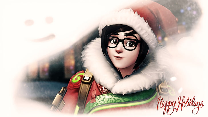 Mei (Overwatch), Overwatch, Christmas, HD wallpaper
