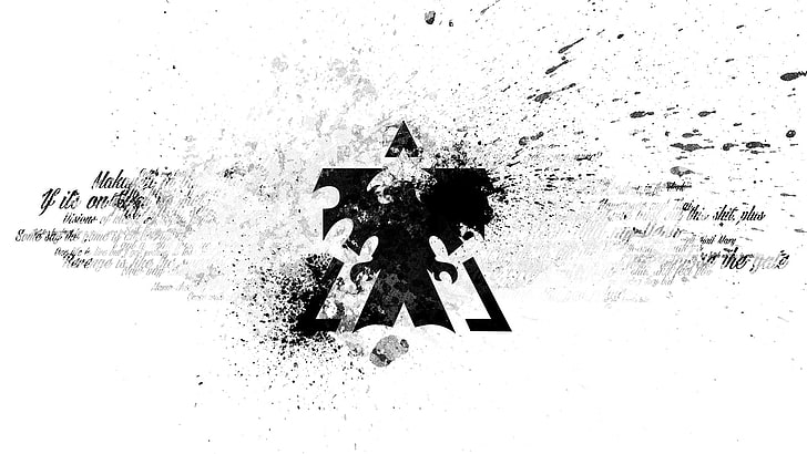 logo elang hitam dan segitiga, Starcraft II, grunge, video game, Wallpaper HD