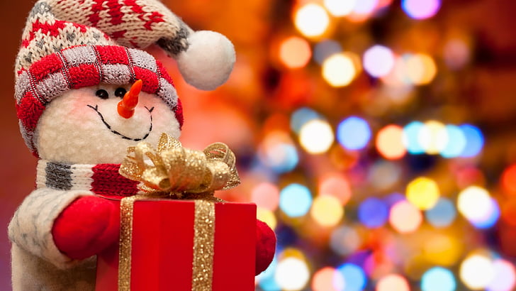 冬、新年、休日、クリスマス、雪だるま、お祝い、 HDデスクトップの壁紙