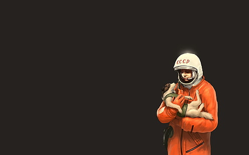 космический космос россия космонавты ссср лайка юрий гагарин самолет космонавт HD Art, россия, космос, космонавты, ссср, лайка юрий гагарин, HD обои HD wallpaper