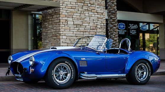 blue convertible coupe, shelby, cobra, 427, side view, convertible, HD wallpaper HD wallpaper