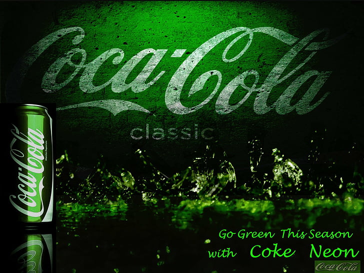 coca cola, drinks, neon, pop, soda, HD wallpaper