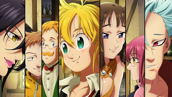 Anime, The Seven Deadly Sins, Ban (The Seven Deadly Sins), Diane (The Seven Deadly Sins), King (The Seven Deadly Sins), Meliodas (The Seven Deadly Sins), HD tapet HD wallpaper