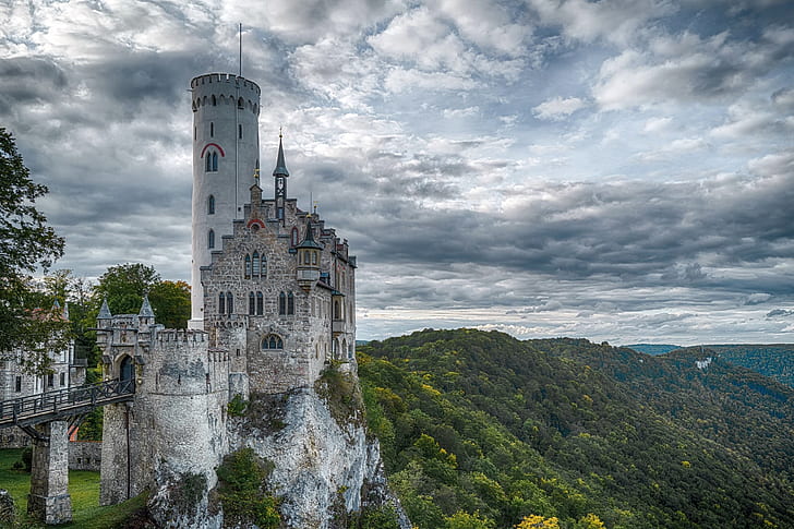 Alemania, Baden, el castillo de Lichtenstein, Wuerttemberg, Suabia Alb, Fondo de pantalla HD
