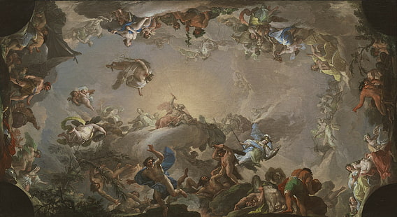 عمل فني ، معركة ، عملاق ، الأساطير اليونانية، خلفية HD HD wallpaper