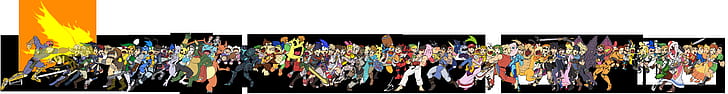 Video Game, Super Smash Bros. Ultimate, Bayonetta, Bowser, Bowser Jr, Captain Falcon, Captain Olimar, Charizard (Pokémon), Chrom (Fire Emblem), Cloud Strife, Corrin (Fire Emblem), Dark Pit (Kid Icarus),Samus Gelap, Diddy Kong, Donkey Kong, Dr. Mario, Perburuan Bebek, Falco Lombardi, Fox McCloud, Ganondorf, Greninja (Pokémon), Ice Climbers (Nintendo), Ike (Emblem Api), Incineroar (Pokémon), Inkling (Splatoon), Isabelle (Animal Crossing), Ivysaur (Pokémon), Jigglypuff (Pokémon), Ken Masters, King Dedede, King K. Rool, Kirby, Tautan, Little Mac (Punch-Out !!), Lucario (Pokémon), Lucas (Mother)), Lucina (Fire Emblem), Luigi, Mario, Marth (Fire Emblem), Mega Man, Meta Knight, Mewtwo (Pokémon), Mii Fighter, Mr Game and Watch, Ness (EarthBound), Pac-Man, Palutena (Kid Icarus)), Pichu (Pokémon), Pikachu, Pit (Kid Icarus), Pelatih Pokémon, Princess Daisy, Princess Peach, ROB(Super Smash Bros.), Richter Belmont, Ridley (Metroid), Robin (Fire Emblem), Rosalina (Super Mario), Roy (Fire Emblem), Ryu (Street Fighter), Samus Aran, Sheik (The Legend of Zelda),Shulk (Xenoblade), Simon Belmont, Ular Padat, Sonic the Hedgehog, Squirtle (Pokémon), Tautan Toon, Penduduk Desa (Animal Crossing), Wario, Pelatih Wii Fit, Wolf O'Donnell, Yoshi, Young Link, Zelda, Wallpaper HD