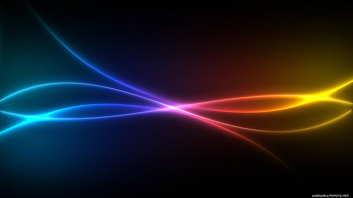 abstract, colorful, waveforms, digital art, lines, HD wallpaper
