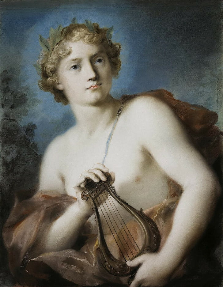 Аполлон, в греческой мифологии, классическое искусство, музыкальный инструмент, HD обои, телефон обои