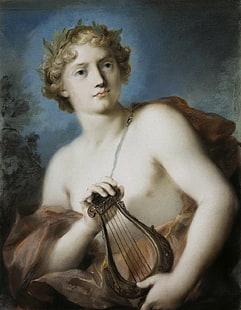 Аполлон, в греческой мифологии, классическое искусство, музыкальный инструмент, HD обои HD wallpaper