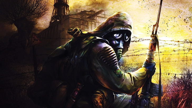 man holding rifle digital wallpaper, S.T.A.L.K.E.R., Shadow of Chernobyl, Pripyat, apocalyptic, S.T.A.L.K.E.R.: Shadow of Chernobyl, video games, HD wallpaper