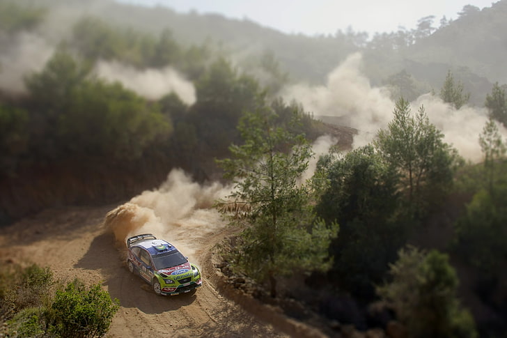Ford, Dust, Speed, Race, Skid, Tilt-Shift, Focus, WRC, Rally, Blur, HD обои