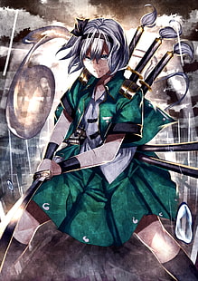 weißhaarige Anime-Figur, Touhou, Konpaku Youmu, HD-Hintergrundbild HD wallpaper